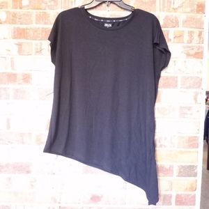 Asymetrical Black Flowy Blouse Size M